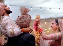 Virat Kohli with Anushka Sharma during their wedding