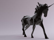 Black Unicorn made out of triangles